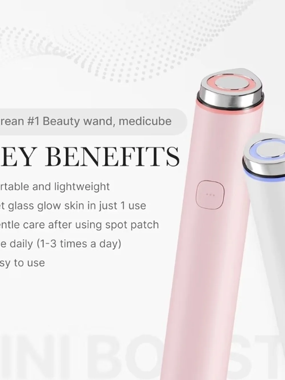 Medicube Booster Pro Mini, Pink Facial Massager - Portable Skincare Device